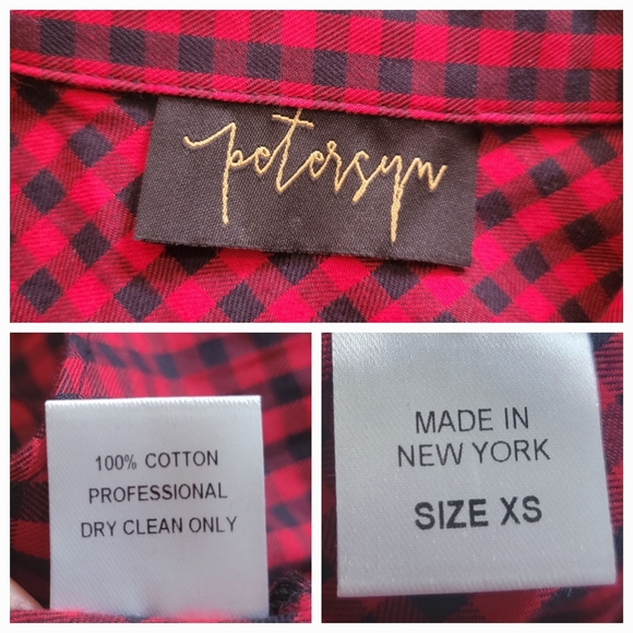 Petersyn Sutton Tartan Red Plaid Cotton Asymmetric A-line Midi Dress Size Small - Picture 11 of 15